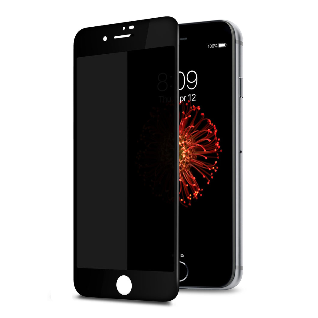 TECHO Privacy Screen Protector for iPhone 8 7 6S 6, [Full Coverage] [Case Friendly] [Super Clear] Anti-Spy 9H Hardness Tempered Glass Screen Protectors (Black)
