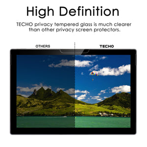 TECHO Privacy Screen Protector Compatible with Surface Pro 6 / Surface Pro (5th Gen) / Surface Pro 4 - [Tempered Glass] [Anti Spy] [High Responsivity] [High Definition] [Easy Installation]
