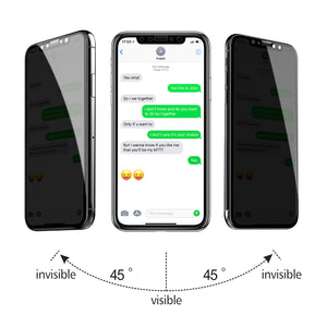 TECHO Privacy Screen Protector Compatible with iPhone Xs Max (6.5 inch), [Full Coverage][Edge to Edge][Super Clear] Anti-Spy 9H Hardness Tempered Glass Screen Protector