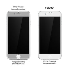 TECHO Privacy Screen Protector for iPhone 8 Plus 7 Plus, Anti Spy 9H Tempered Glass, Edge to Edge Full Cover Screen Protector [Anti-Fingerprint] [Full Coverage] (White)