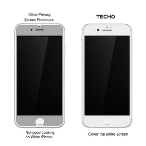 TECHO Privacy Screen Protector for iPhone 8 7 6S 6, [Full Coverage] [Case Friendly] [Super Clear] Anti-Spy 9H Hardness Tempered Glass Screen Protectors (White)