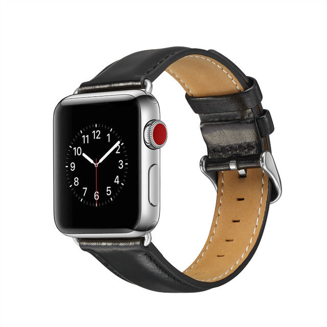 TECHO Genuine Leather Band for Apple Watch Series 4 3 2 1