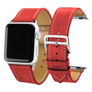 TECHO Genuine Leather Band Strap for Apple Watch Series 4 3 2 1